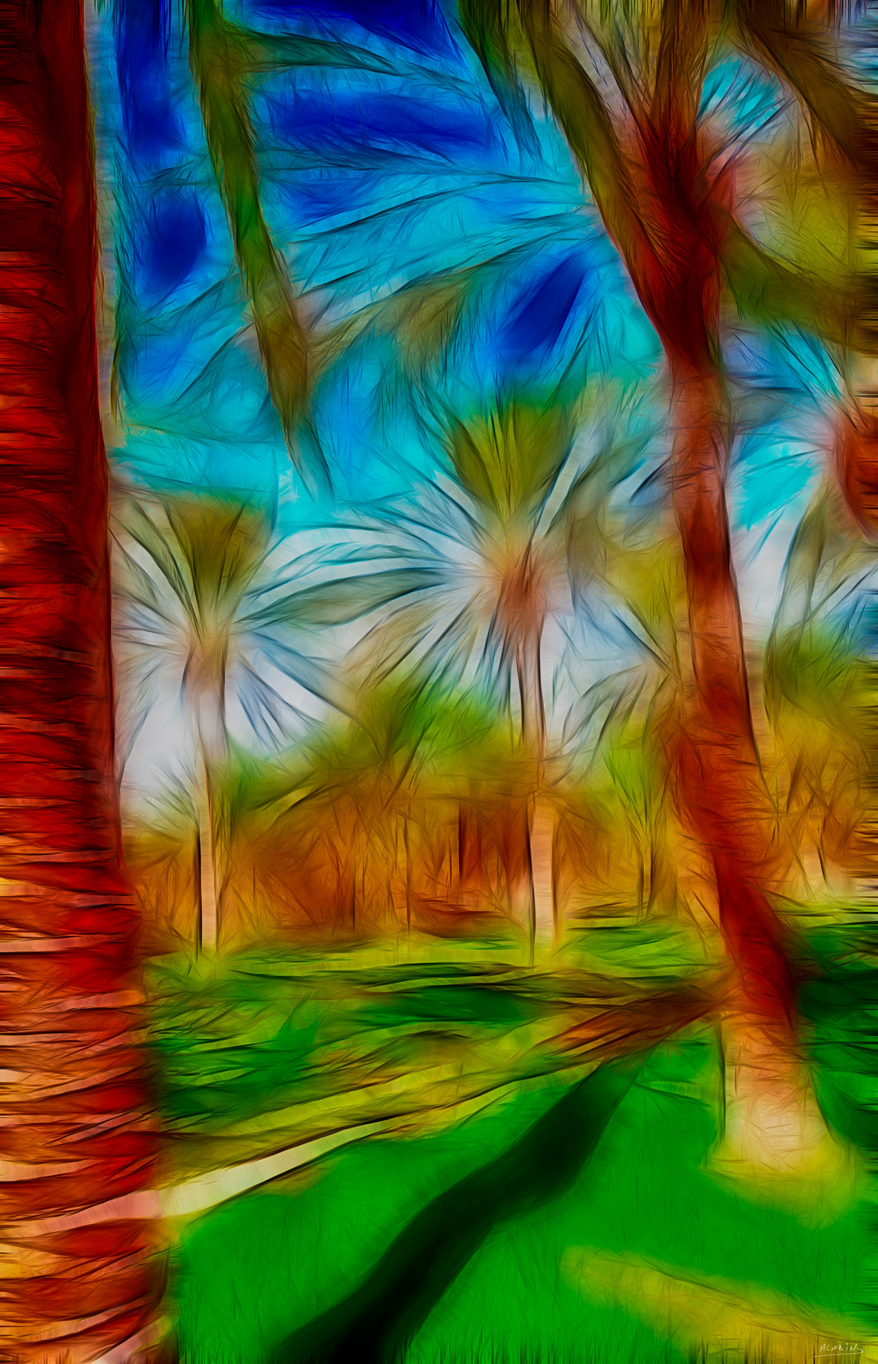 Paysage Tozeur contemporary painting by Gallery Aladin